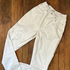 Women’s Vintage 80s jeans white high waisted straight leg  Skoozi size 9/10